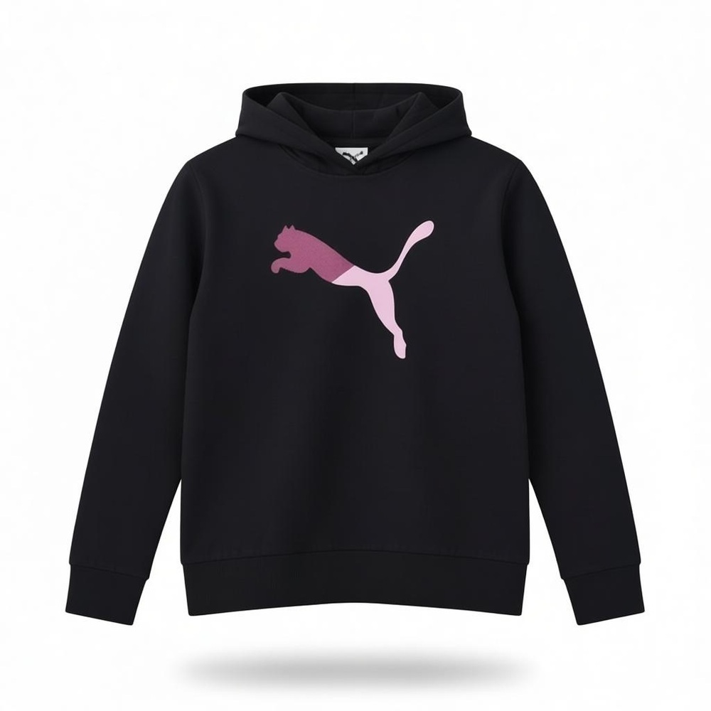 PUMA | Kids Size XL (Girl) Black & Pink PUMA Pullover Hooded Sweatshirt